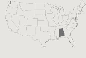 United States Map Highlighting Alabama