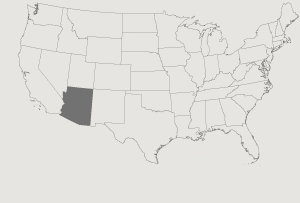 United States Map Highlighting Arizona
