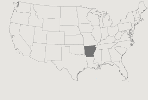 United States Map Highlighting Arkansas