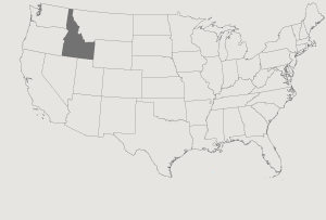 United States Map Highlighting Idaho
