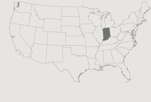 United States Map Highlighting Indiana