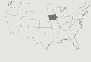 United States Map Highlighting Iowa