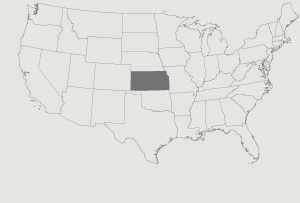 United States Map Highlighting Kansas