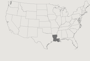 United States Map Highlighting Louisiana