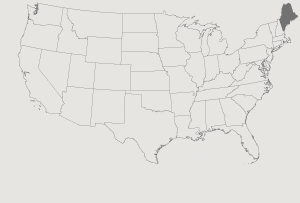 United States Map Highlighting Maine