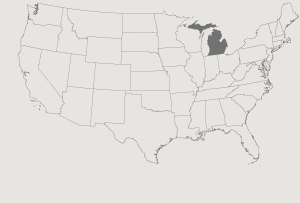United States Map Highlighting Michigan