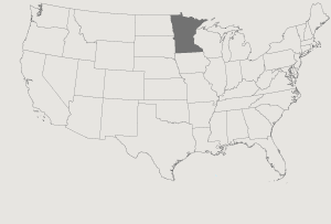 United States Map Highlighting Minnesota