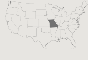 United States Map Highlighting Missouri