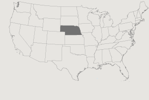 United States Map Highlighting Nebraska