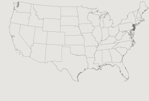 United States Map Highlighting New Jersey