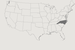 United States Map Highlighting North Carolina