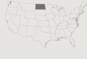 United States Map Highlighting North Dakota