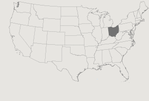 United States Map Highlighting Ohio