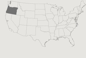 United States Map Highlighting Oregon