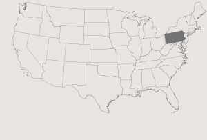 United States Map Highlighting Pennsylvania