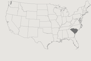 United States Map Highlighting South Carolina