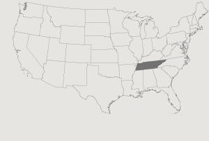 United States Map Highlighting Tennessee