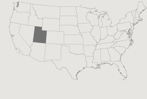 United States Map Highlighting Utah