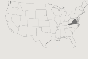 United States Map Highlighting Virginia
