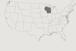 United States Map Highlighting Wisconsin